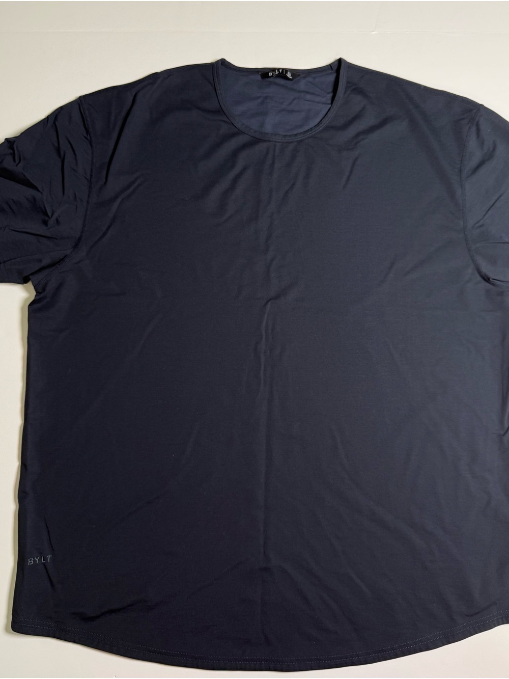 BYLT Men's Navy Basics Drop-Cut Tee Jersey 3XL Casual Training Curved Hem